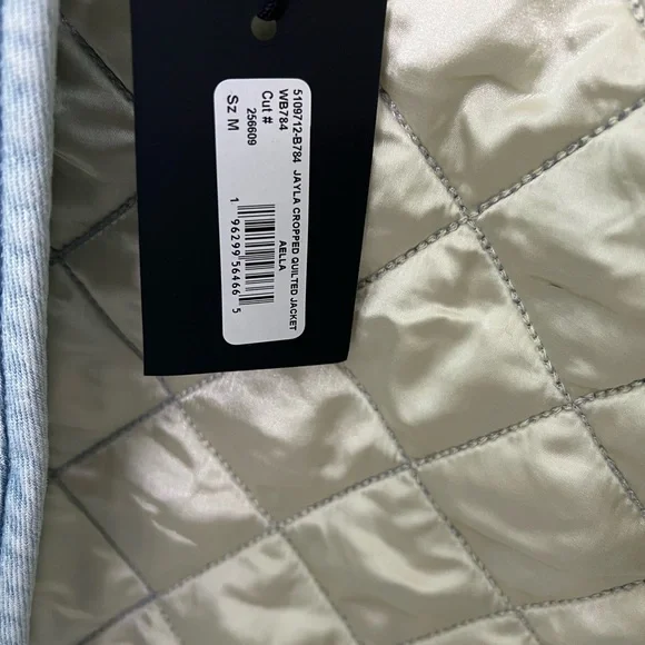 NWT Paige Cropped Light Blue Quilted Women's Jacket - Spring Ready - Picture 6 of 6